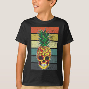 Ananas Skull Aloha Strände Hawaiian Hawaii Skel T-Shirt