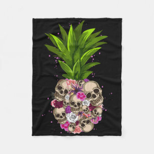 Ananas Skull Funny Aloha Strände Hawaiian Hawai Fleecedecke