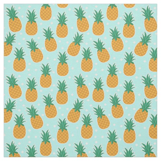 Ananas-Sommer-Aqua-Tupfen-Gewebe Stoff (Muster)