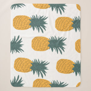 Ananas Sommer: Farbenfrohe Vintage Printwerbung. Sherpadecke