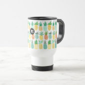 Ananas Sommer Monogramm | Reisebecher (VorderseiteRechts)