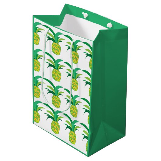 Ananas Sommer tropische Ananas Mittlere Geschenktüte (Vorderseite Schrägansicht)
