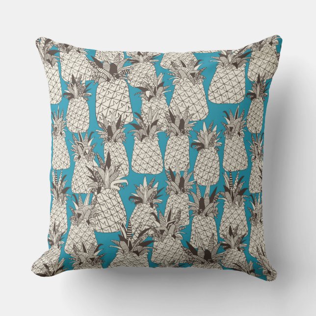 Ananas Sommerblau Kissen (Vorderseite)