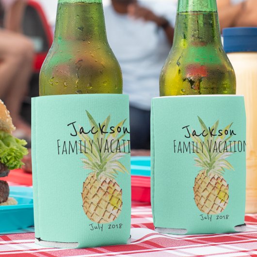 Ananas Sommerurlaub Personalisierte Familie Dosenkühler