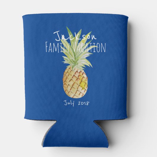 Ananas Sommerurlaub Personalisierte Familie Dosenkühler (Rückseite)
