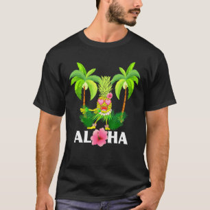 Ananas Sonnenbrille Aloha Beaches Hibiskus Blume T-Shirt