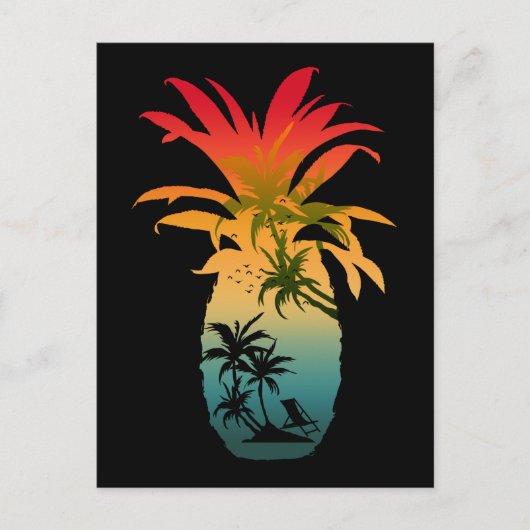 ANANAS SONNENUNTERGANG POSTKARTE (Vorderseite)
