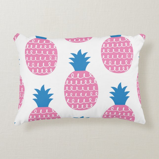 Ananas Spaß, Vintages Nahtloses Design. Dekokissen (Vorderseite)