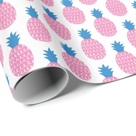 Ananas Spaß, Vintages Nahtloses Design. Geschenkpapier (Rolleneckpunkt)