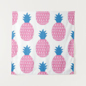 Ananas Spaß, Vintages Nahtloses Design. Wandteppich (Vorderseite)