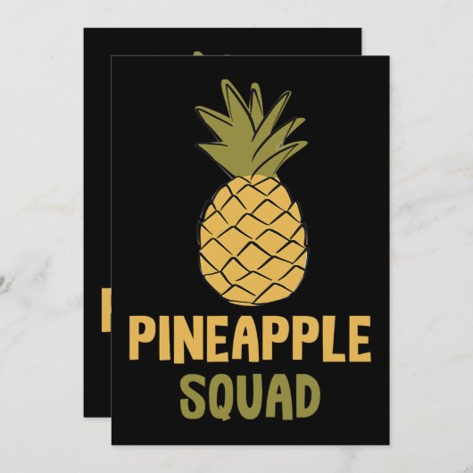 Ananas Squad Vitamine gesunde Lebensmittel Einladung (Vorne/Hinten)
