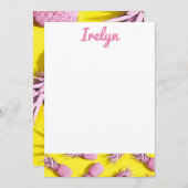 Ananas Stationär Rosa und Gelb Dankeskarte (Vorne/Hinten)