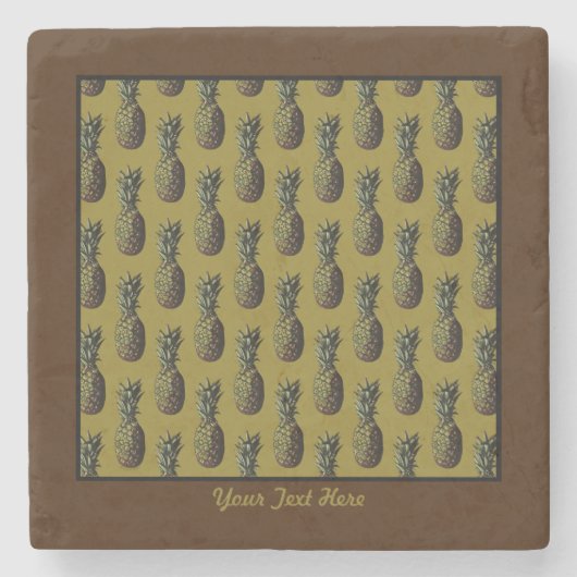 Ananas-Stone-Untersetzer - Personalisierungsoption Steinuntersetzer (Vorderseite)