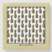 Ananas-Stone-Untersetzer - Personalisierungsoption Steinuntersetzer (Vorderseite)