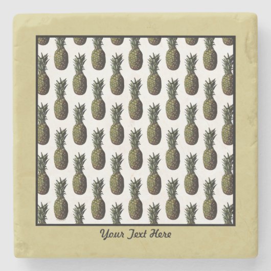 Ananas-Stone-Untersetzer - Personalisierungsoption Steinuntersetzer (Vorderseite)