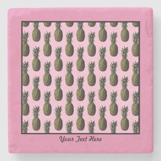 Ananas-Stone-Untersetzer Steinuntersetzer (Vorderseite)