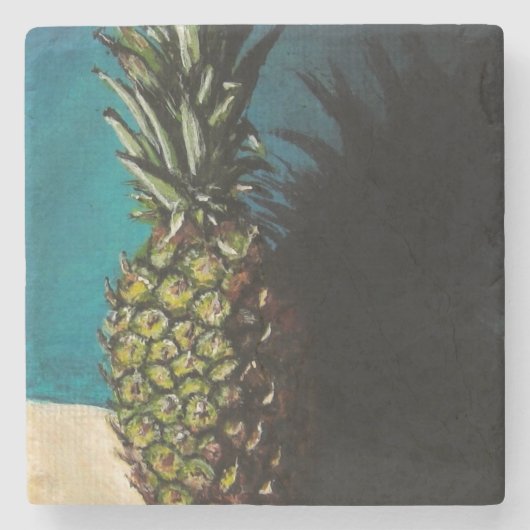 Ananas-Stone-Untersetzer Steinuntersetzer (Vorderseite)