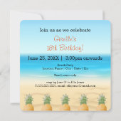 Ananas-Strand| Party Einladung (Rückseite)