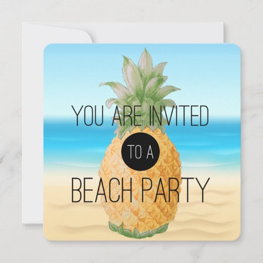 Ananas-Strand| Party Einladung (Vorderseite)