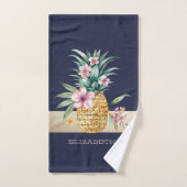 Ananas, Streifen Badhandtuch Set (Handtuch)