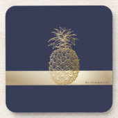 Ananas, Streifen - Personalisiert Getränkeuntersetzer (Vorderseite)