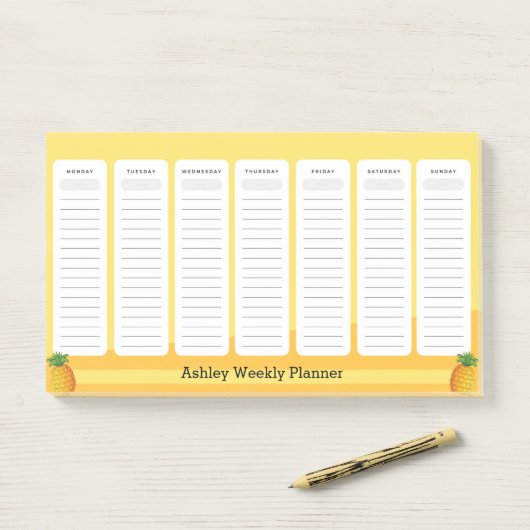 Ananas Style Weekly Planner Post-it Klebezettel (Auf Schreibtisch)