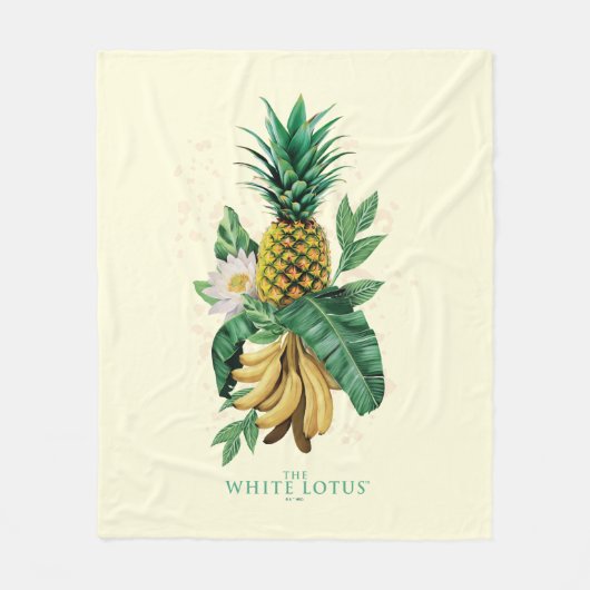 Ananas-Suite im Weißen Lotus Fleecedecke (Vorderseite)