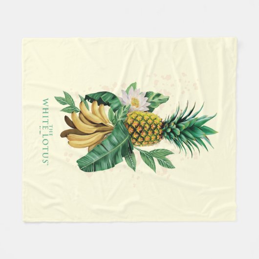 Ananas-Suite im Weißen Lotus Fleecedecke (Vorderseite (Horizontal))