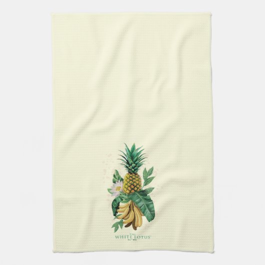 Ananas-Suite im Weißen Lotus Geschirrtuch (Vertikal)