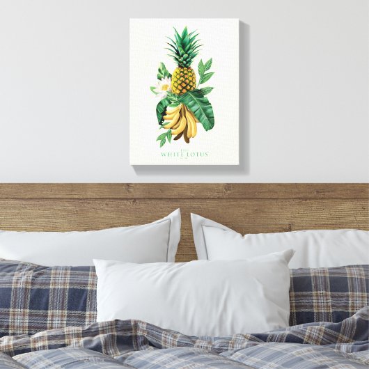 Ananas-Suite im Weißen Lotus Leinwanddruck (Insitu (Schlafzimmer))