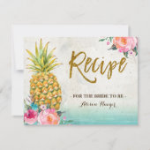 Ananas Summer Tropical Beach Recipe Card (Vorderseite)