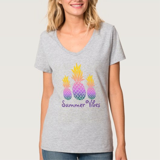 Ananas Summer Vibes T - Shirt (Vorderseite)