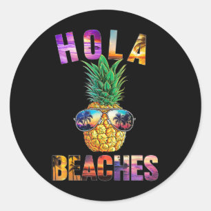 Ananas Sungles Aloha Strände Hawaii Hawaiian Wo Runder Aufkleber