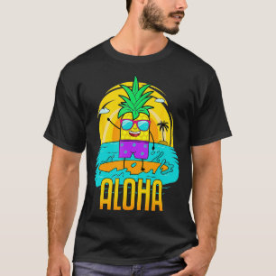 Ananas Surfen Aloha Beach Hawaiian Kinder Funny T-Shirt