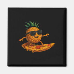 Ananas Surfen Pizza Slice Lustiger Sommer Tropica Magnet