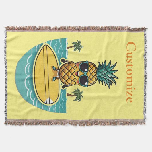 Ananas-Surfer fährt eine Welle Thunder_Cove Decke (Vorderseite)