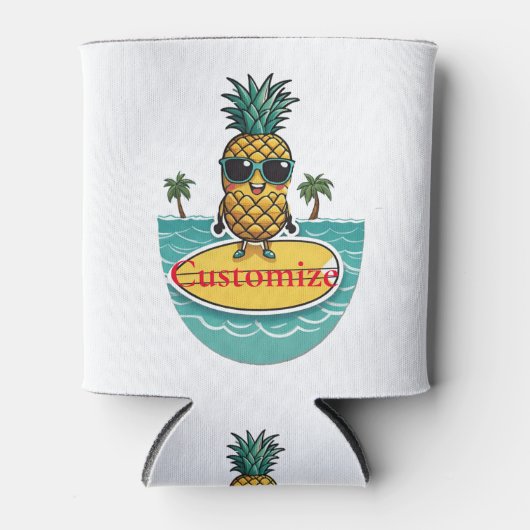 Ananas-Surfer fährt eine Welle Thunder_Cove Dosenkühler (Vorderseite)