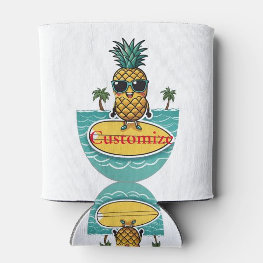 Ananas-Surfer fährt eine Welle Thunder_Cove Dosenkühler (Rückseite)