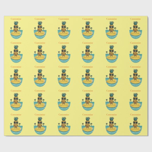 Ananas-Surfer fährt eine Welle Thunder_Cove Geschenkpapier (Flach)