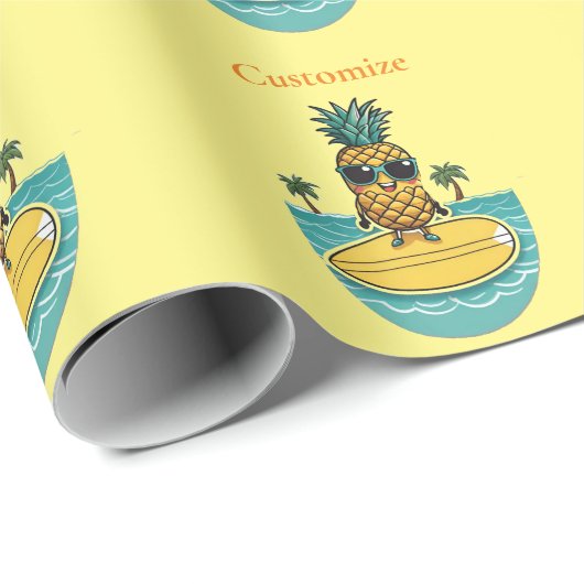 Ananas-Surfer fährt eine Welle Thunder_Cove Geschenkpapier (Rolleneckpunkt)