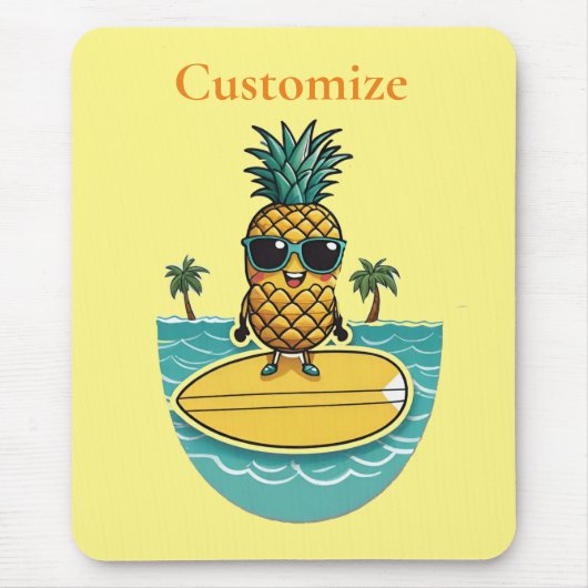 Ananas-Surfer fährt eine Welle Thunder_Cove Mousepad (Vorne)