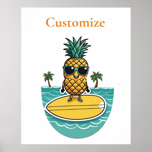 Ananas-Surfer fährt eine Welle Thunder_Cove Poster (Vorne)