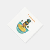 Ananas-Surfer fährt eine Welle Thunder_Cove Serviette (Ecke)