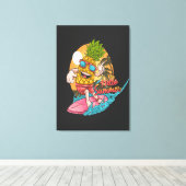 Ananas Surfer Leinwanddruck (Insitu (Holzboden))