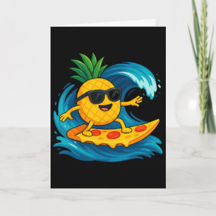 Ananas-Surfing-Pizza-Scheibe Lustiger Sommer Tropi Karte