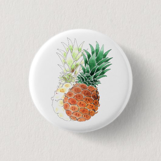 Ananas, süßes Paar. Button (Vorderseite)