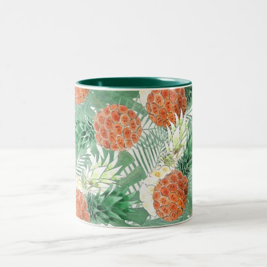 Ananas, süßes Paar, Früchte Zweifarbige Tasse (Mittel)