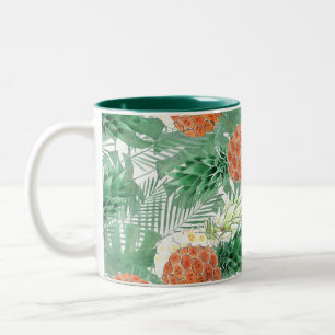Ananas, süßes Paar, Früchte Zweifarbige Tasse