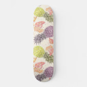 Ananas, süßes Paar, Obst, Aquarell Skateboard (Vorderseite)