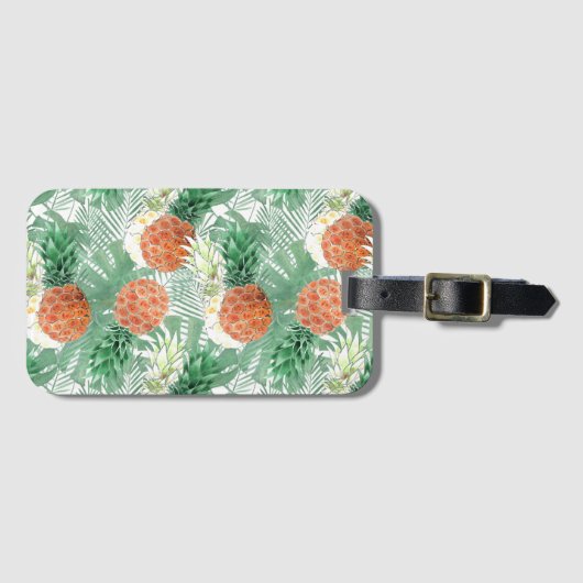Ananas, süßes Paar, Obst Gepäckanhänger (Vorderseite (Horizontal))